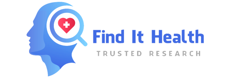 Find It Health Large Logo transparent Trusted Research tagline Blue color