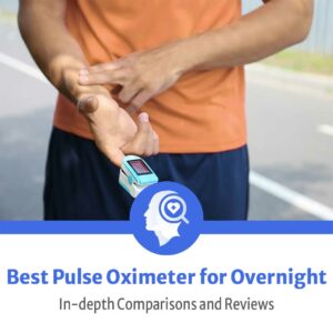 Best pulse oximeter for overnight monitoring and is featured with an orange shirt man on wrist